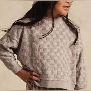 Rylee and Cru Boxy Pullover Cloud Check